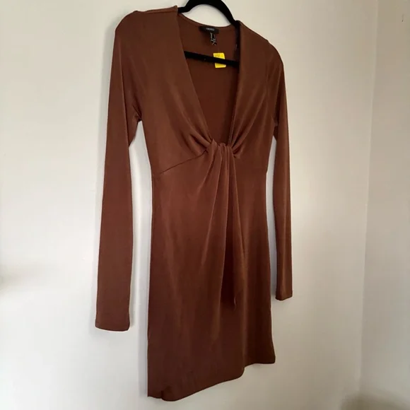 Forever 21 Brown Long Sleeve Dress Size Medium - Picture 2 of 13